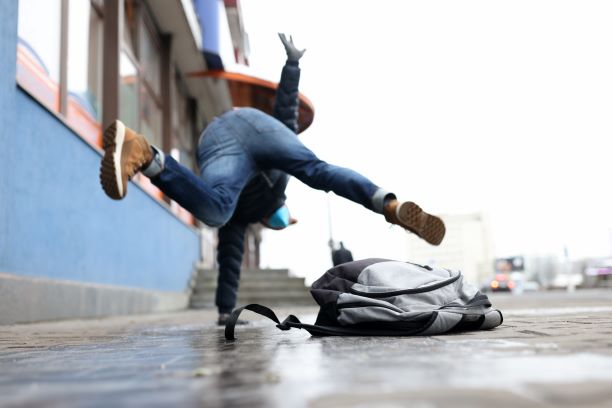 a person slipping on the floor