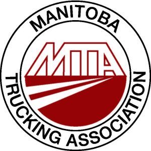 Manitoba Trucking Association  Circular, Black and Red Logo