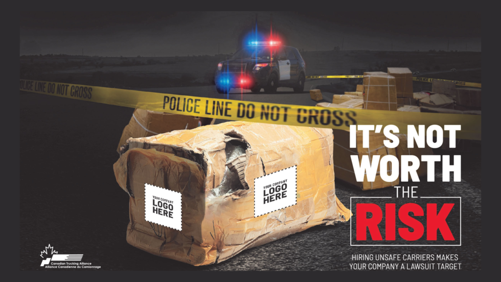 It's not worth the risk logo with police line do not cross tape