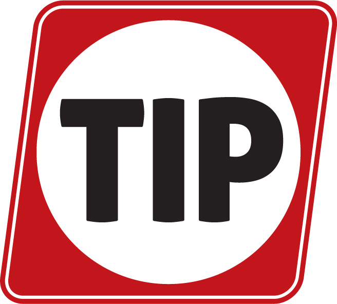 TIP logo on a red background