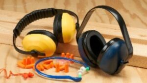 An image of different types of ear protection for the workplace.